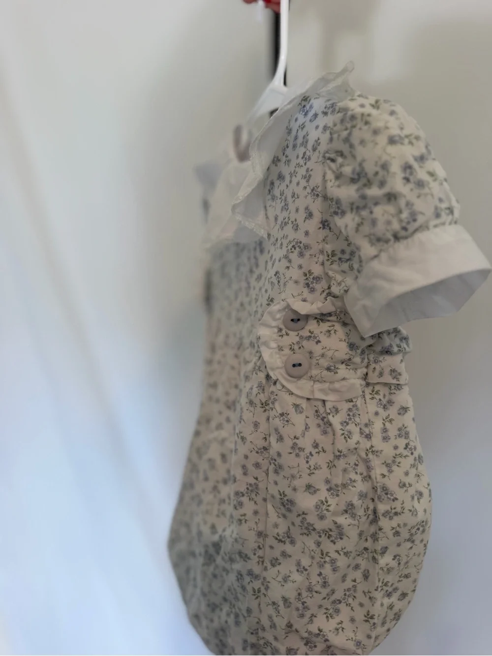 Sal & Pimento Organic Cotton Blue Floral Bubble/Romper – 18M 🌸🩵